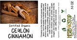 Organic Ceylon Cinnamon Label