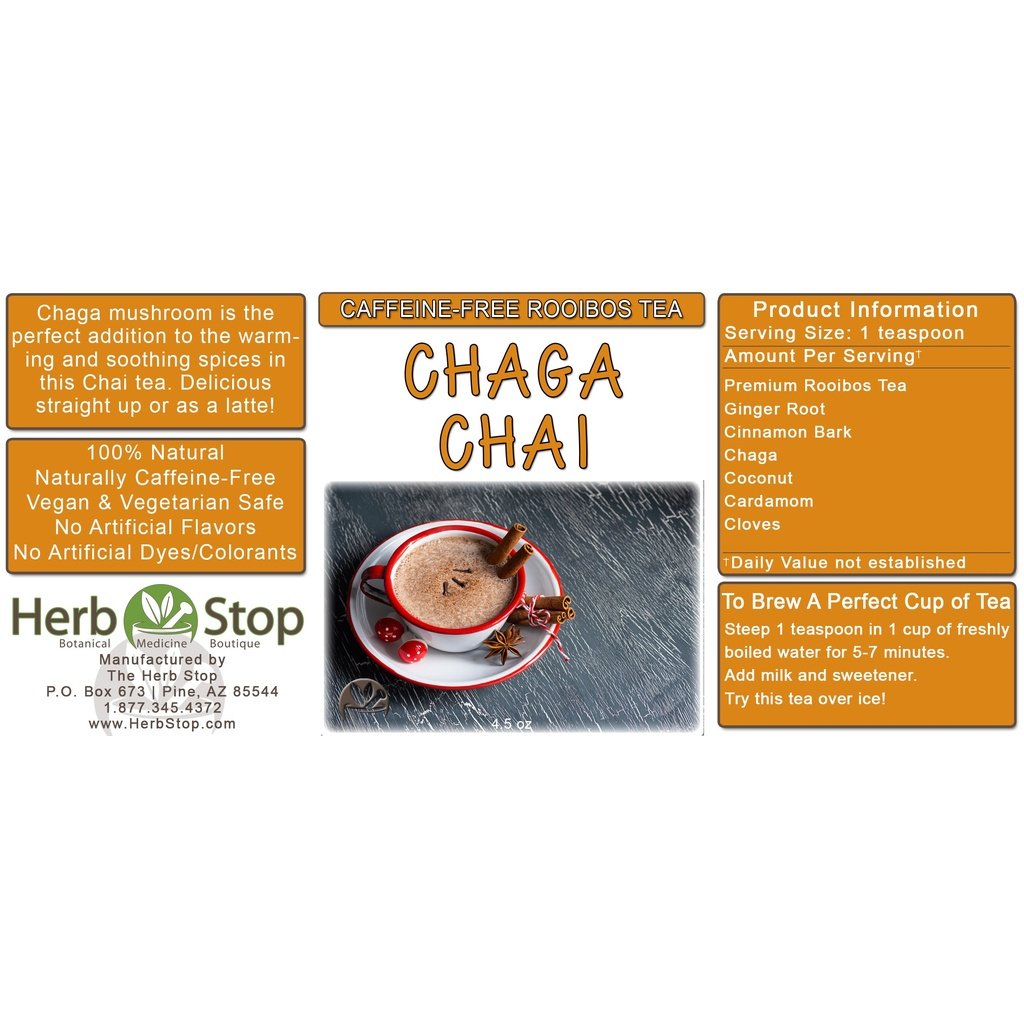 Chaga Chai Rooibos Tea Label