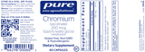Chromium picolinate by Pure Encapsulations Label