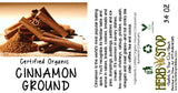 Organic Cinnamon Ground Label