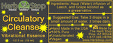 Circulatory Cleanse Vibrational Essence Label