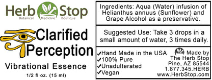 Clarified Perception Vibrational Essence Label