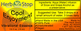 Cool Enjoyment Vibrational Essence Label