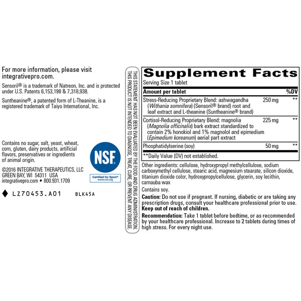 Cortisol Manager Supplement Facts