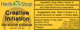 Creative Initiation Vibrational Essence Label