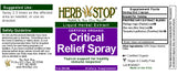 Critical Relief Spray Label