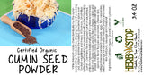 Organic Cumin Seed Powder Label