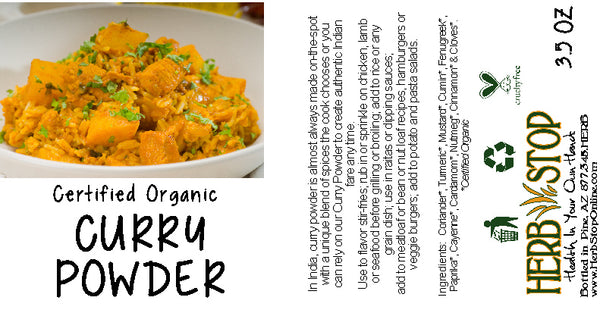 Organic Curry Powder Label
