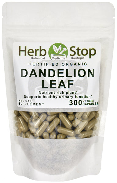 Organic Dandelion Leaf Capsules Bulk Bag