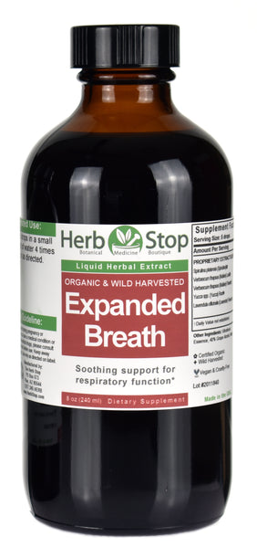 Organic Expanded Breath Liquid Herbal Extract 8 oz Bottle