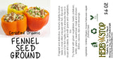 Organic Fennel Seed Ground Label