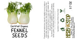 Organic Fennel Seed Label