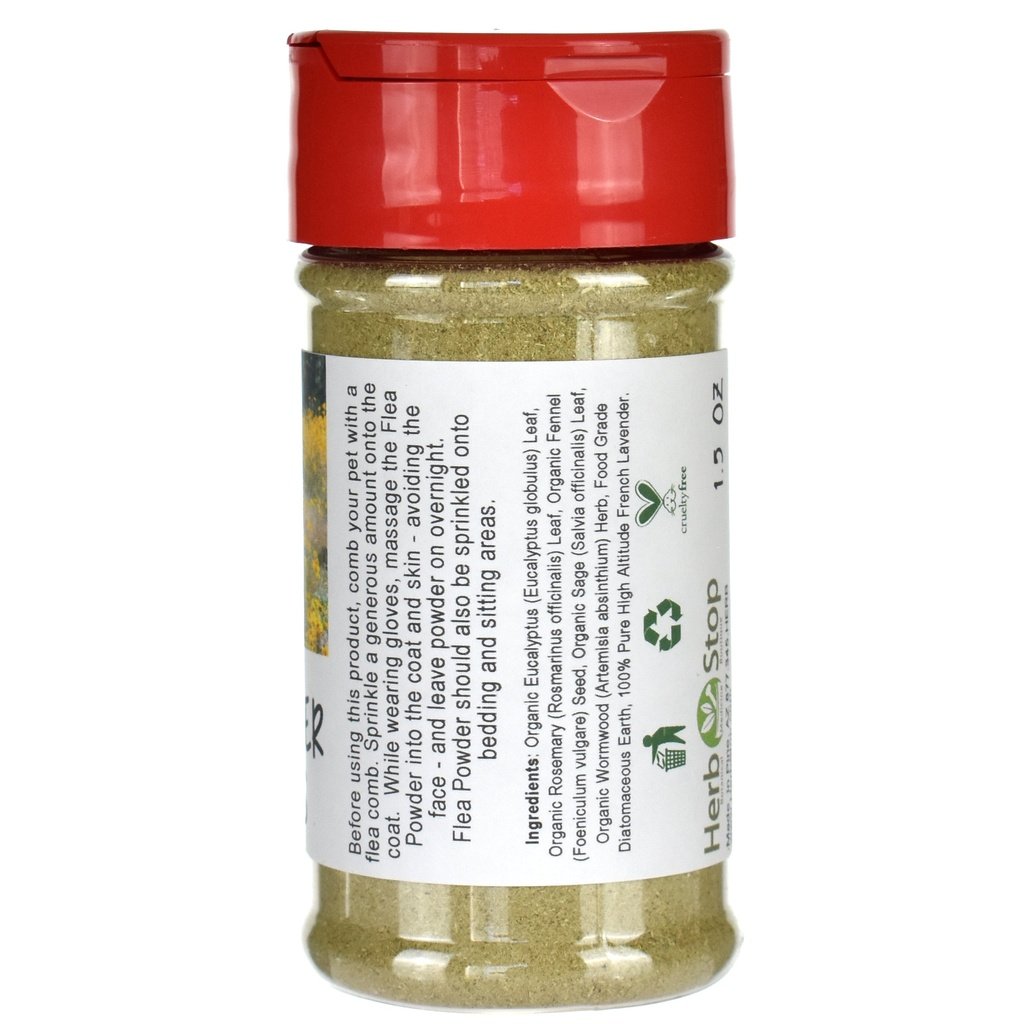 Organic Flea Powder Jar Side