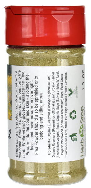 Organic Flea Powder Jar Side
