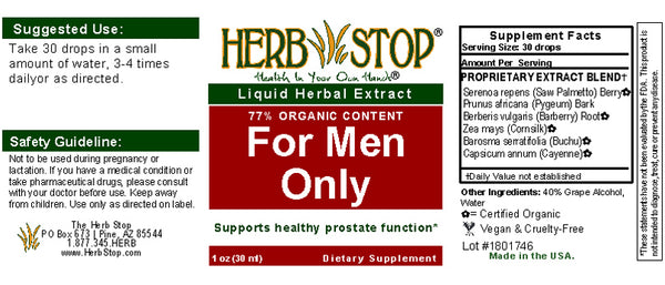 For Men Only Extract Label