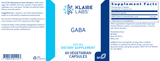GABA by Klaire Labs - Supplement Facts