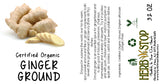 Organic Ginger Ground Label