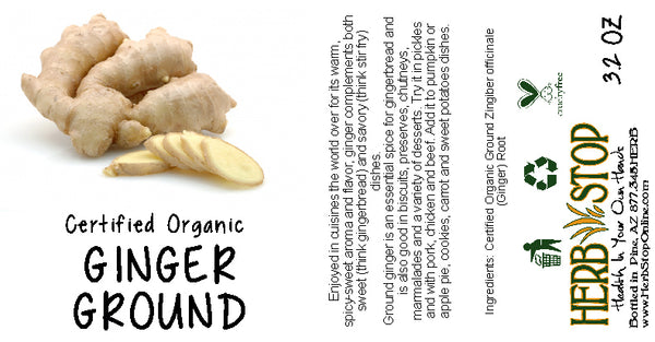 Organic Ginger Ground Label