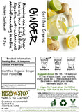 Organic Ginger Powder Label