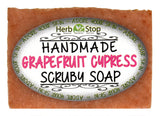 Handmade Grapefruit Cypress Scruby Soap Front