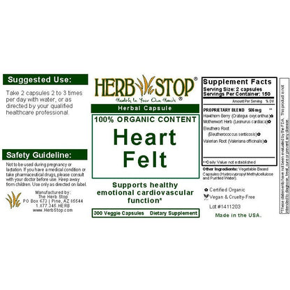 Heart Felt Capsules Label