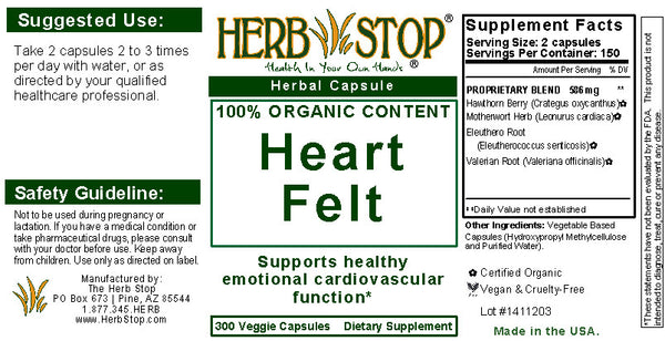 Heart Felt Capsules Label