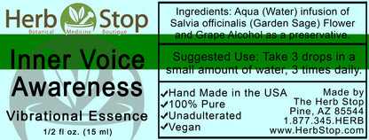 Inner Voice Awareness Vibrational Essence Label