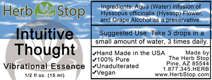 Intuitive Thought Vibrational Essence Label