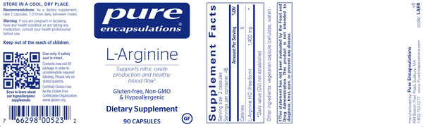 L-Arginine by Pure Encapsulations Label