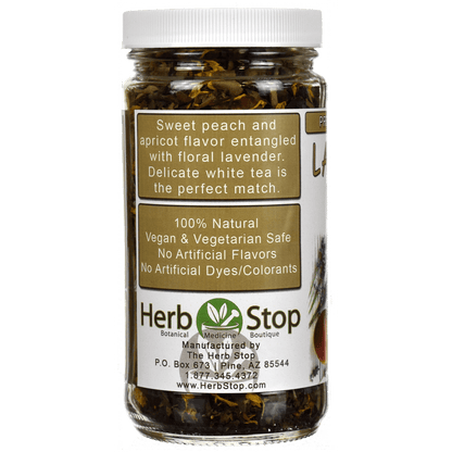 Lavender Peach Loose Leaf White Tea Left Side