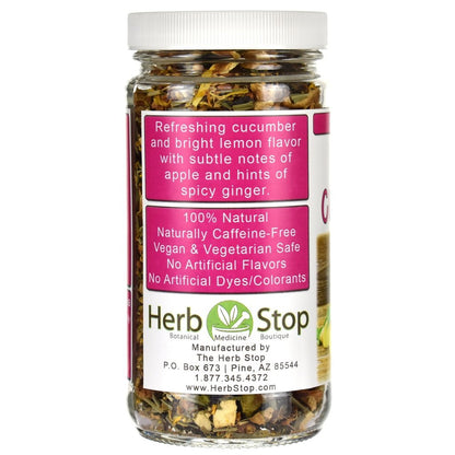 Lemon Cucumber Herb & Fruit Tea Jar Left Side