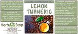 Lemon Turmeric Arabica Coffee Leaf Tea Label