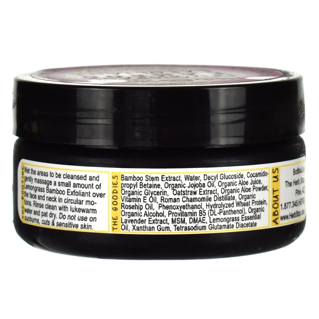 Lemongrass Bamboo Exfoliant Back of Jar