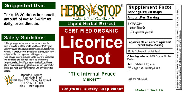 Licorice Root Extract Label