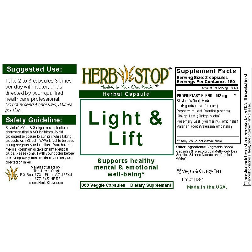 Light & Lift Capsules Label