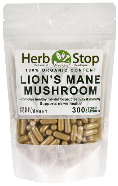 Lion's Mane Organic Mushroom Capsules Bulk Bag