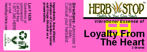 Loyalty From The Heart Essence Label