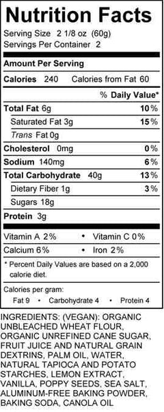 Luscious Lemon Poppyseed Cookie - Nutritional Facts