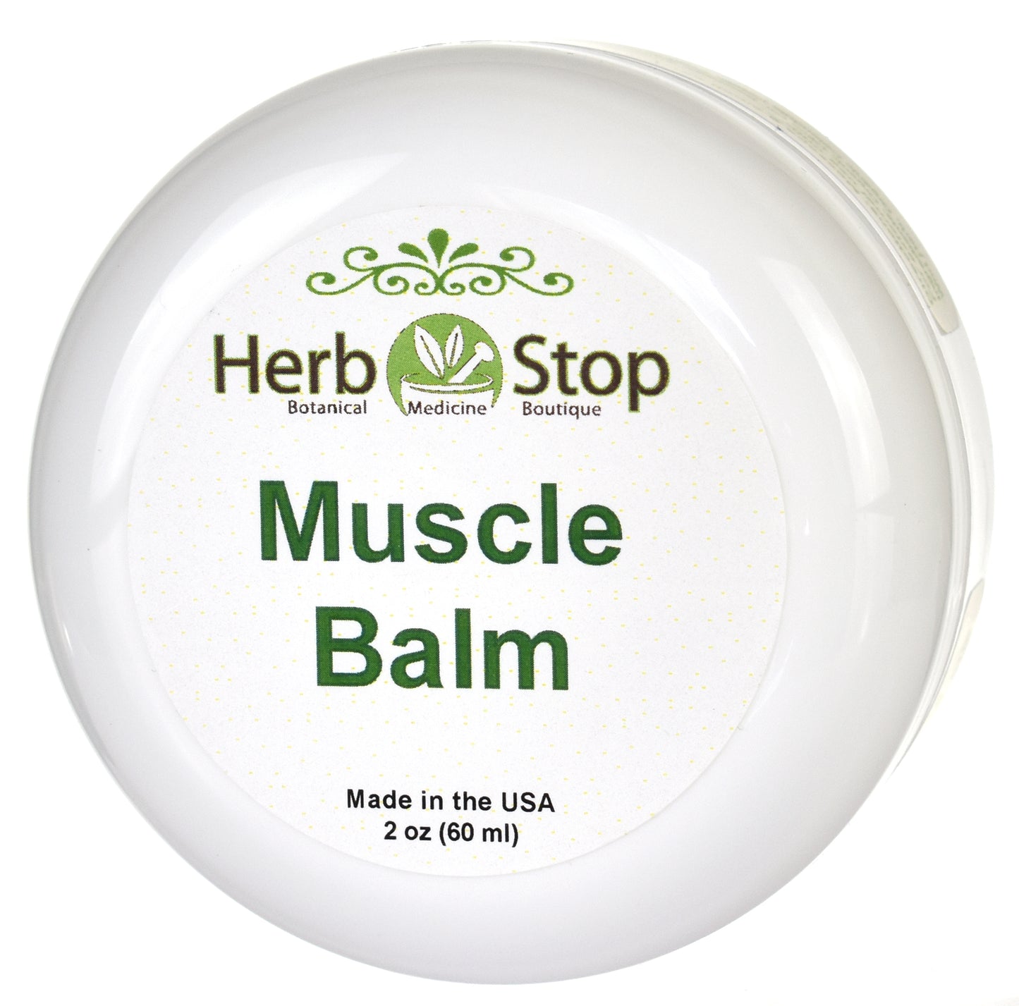 Muscle Balm Top Side of Jar