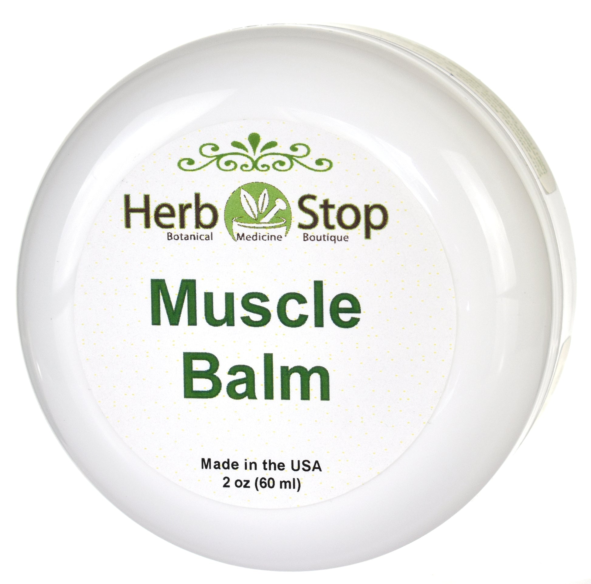 Muscle Balm Top Side of Jar