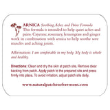 Natural Patches of Vermont Arnica Soothing Aches & Pains Essential Oil Patches Instructions