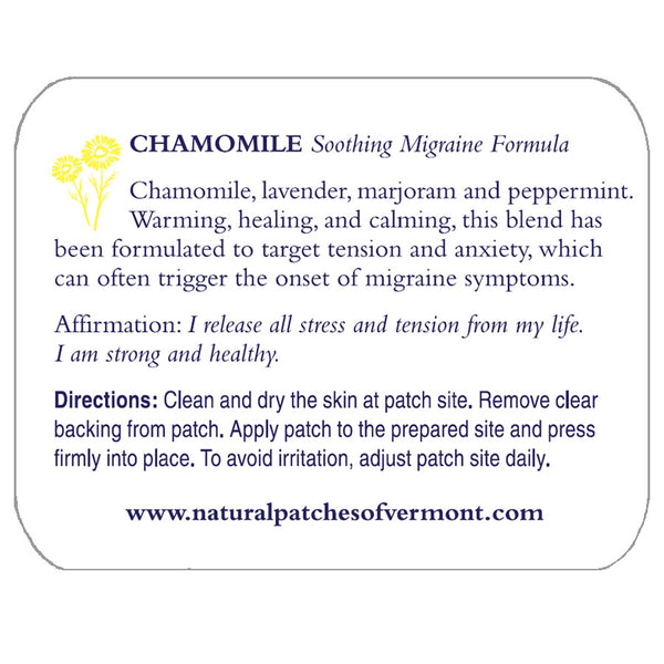 Natural Patches of Vermont Chamomile Soothing Migraine & Headache Formula