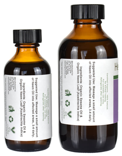 Organic Neem Infused Oil Bottles Side