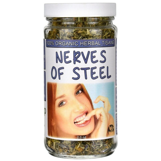 Organic Nerves of Steel Herbal Tea Tisane Jar