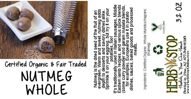 Organic Nutmeg Whole Label