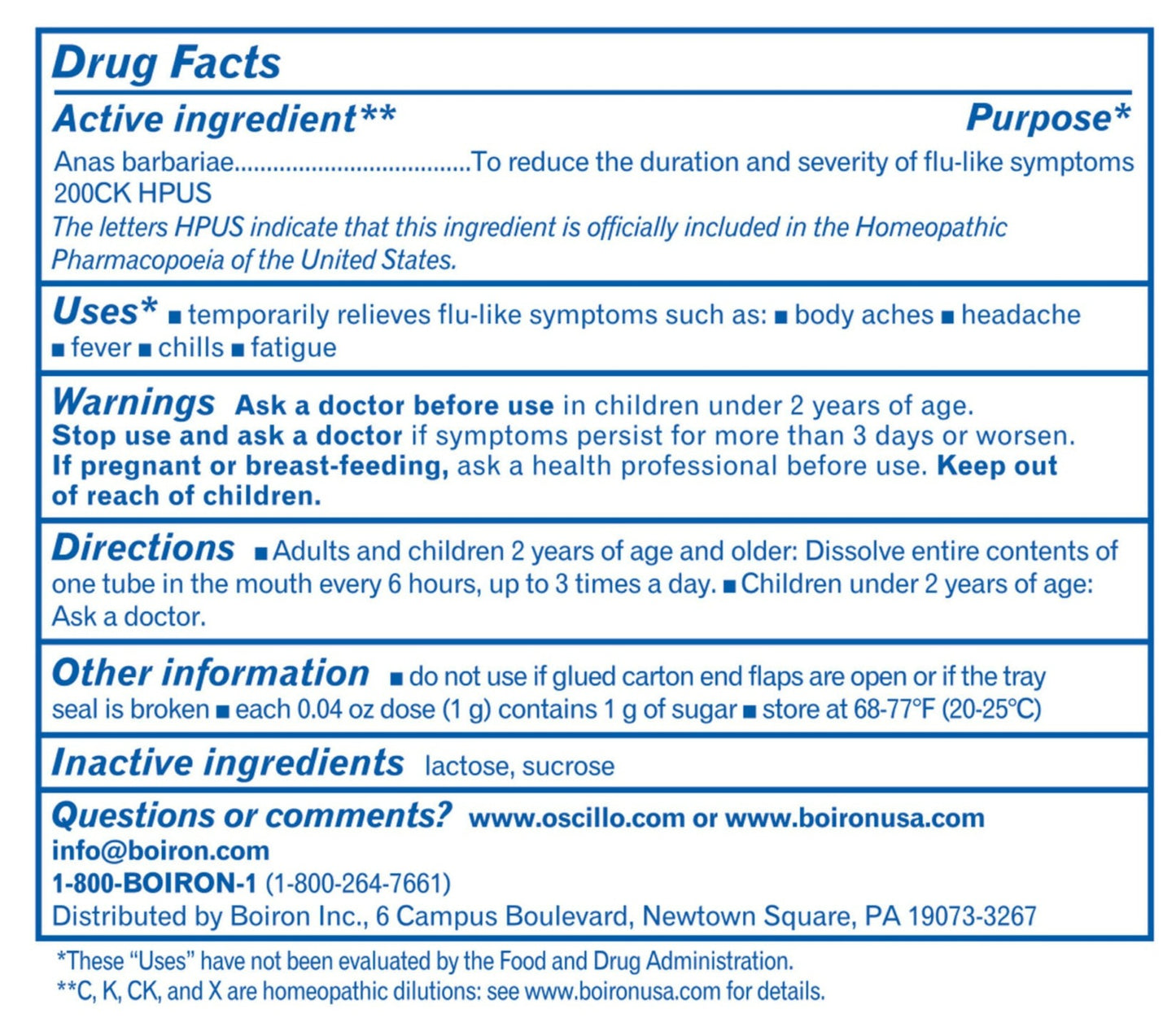 Oscillococcinum DF Label