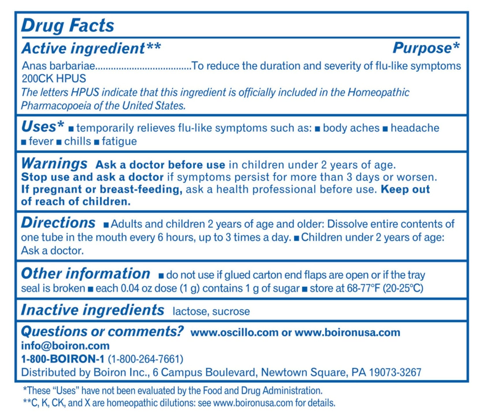 Oscillococcinum DF Label