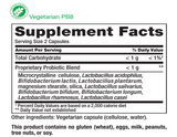 PB 8 - Pro-Biotics - Supplement Facts