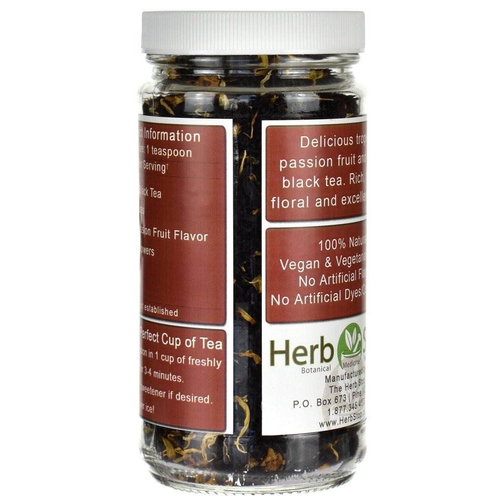 Passion Fruit Loose Leaf Black Tea Jar Back