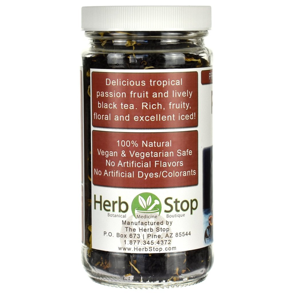 Passion Fruit Loose Leaf Black Tea Jar Side